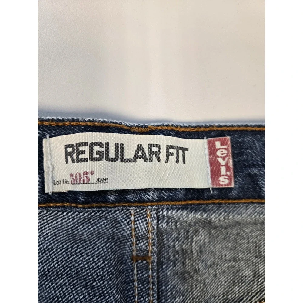 Levis 505 Regular Fit Y2K Jeans Mens 34x29 Medium Wash Blue Straight 27.5 inseam